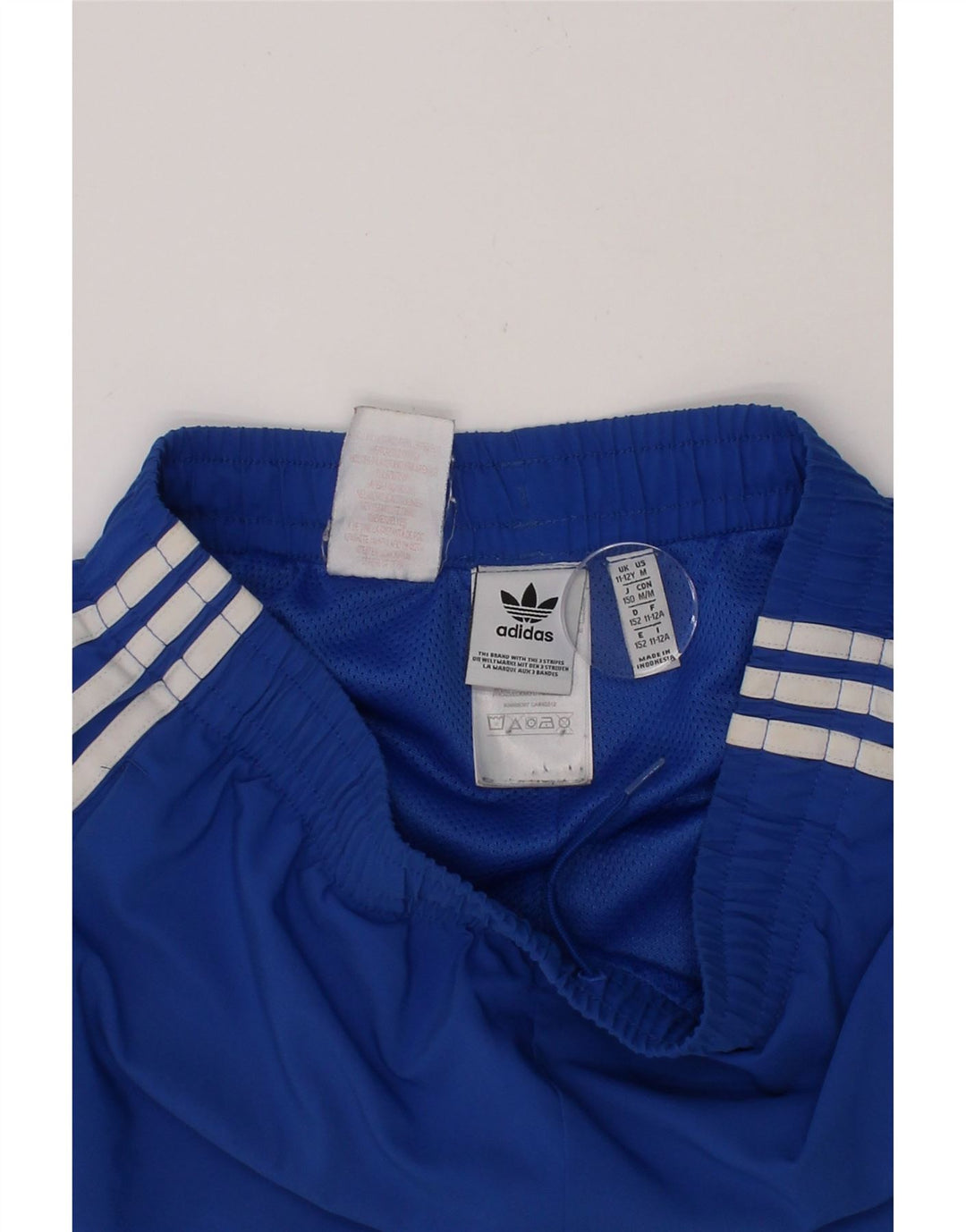 ADIDAS Boys Graphic Sport Shorts 11-12 Years  Blue Polyester Vintage Adidas and Second-Hand Adidas from Messina Hembry 