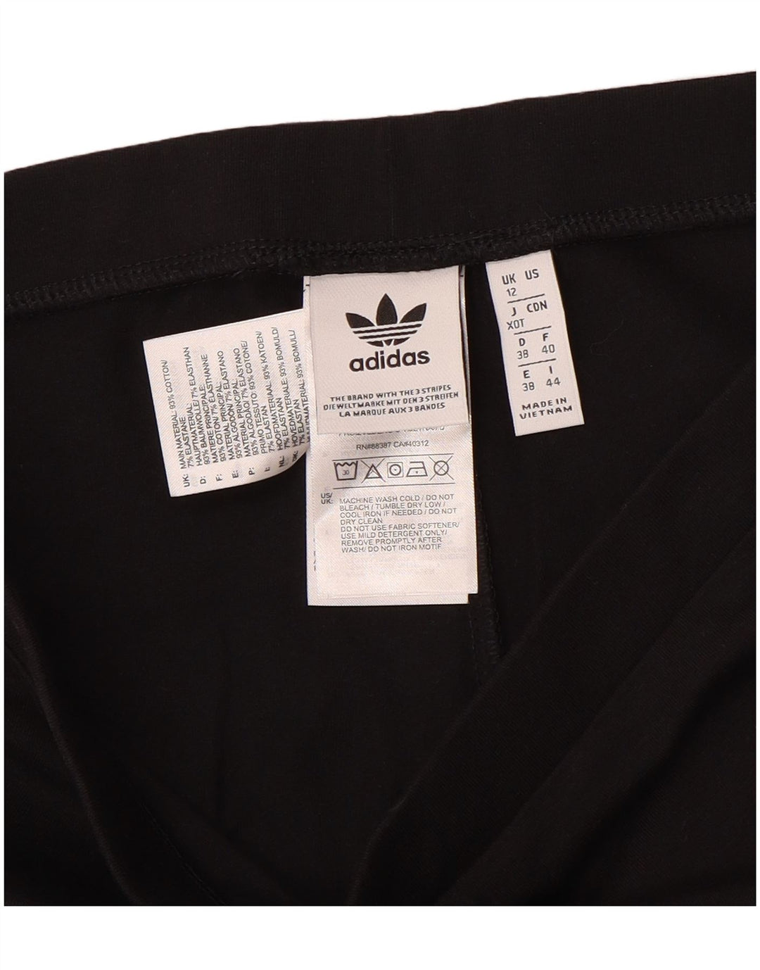 Leggings Adidas da donna UK 12 medio nero cotone