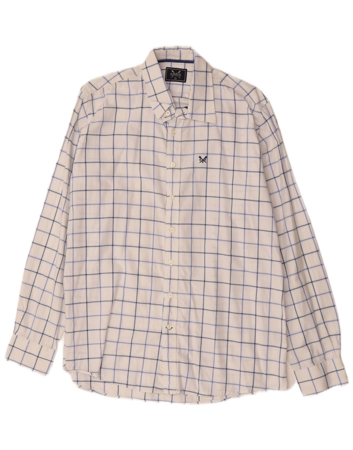Crew Clothing Camicia da uomo in cotone a quadri bianchi grandi