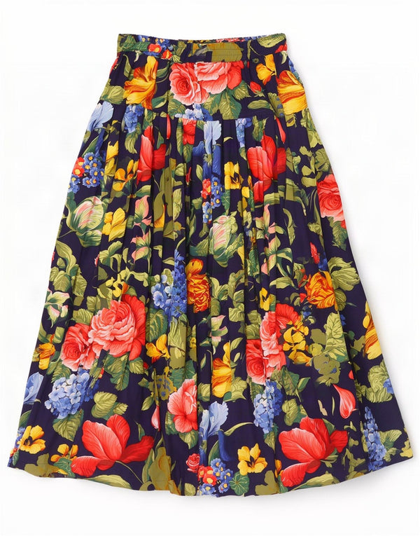 Gonna lunga a pieghe da donna Oilily grande W30 in viscosa floreale multicolore
