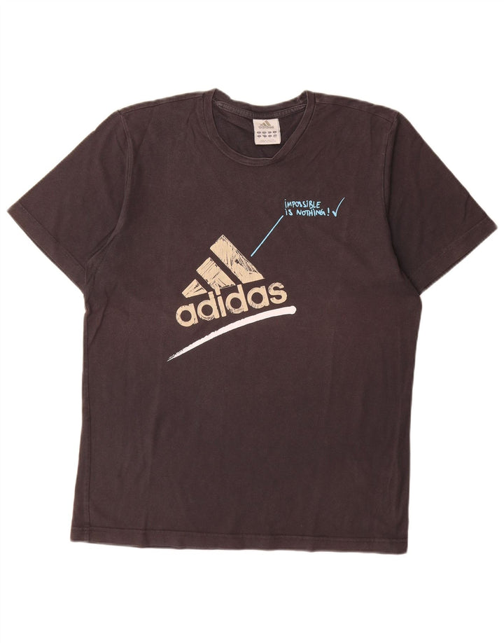 T-shirt grafica da uomo ADIDAS Top in cotone nero medio
