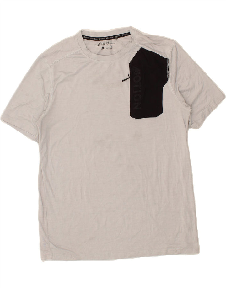 EDDIE BAUER Mens T-Shirt Top Medium Grey Colourblock Polyester Vintage Eddie Bauer and Second-Hand Eddie Bauer from Messina Hembry 