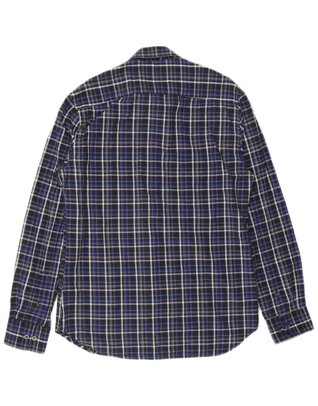 Camicia da uomo French Connection in cotone a quadri blu navy medio
