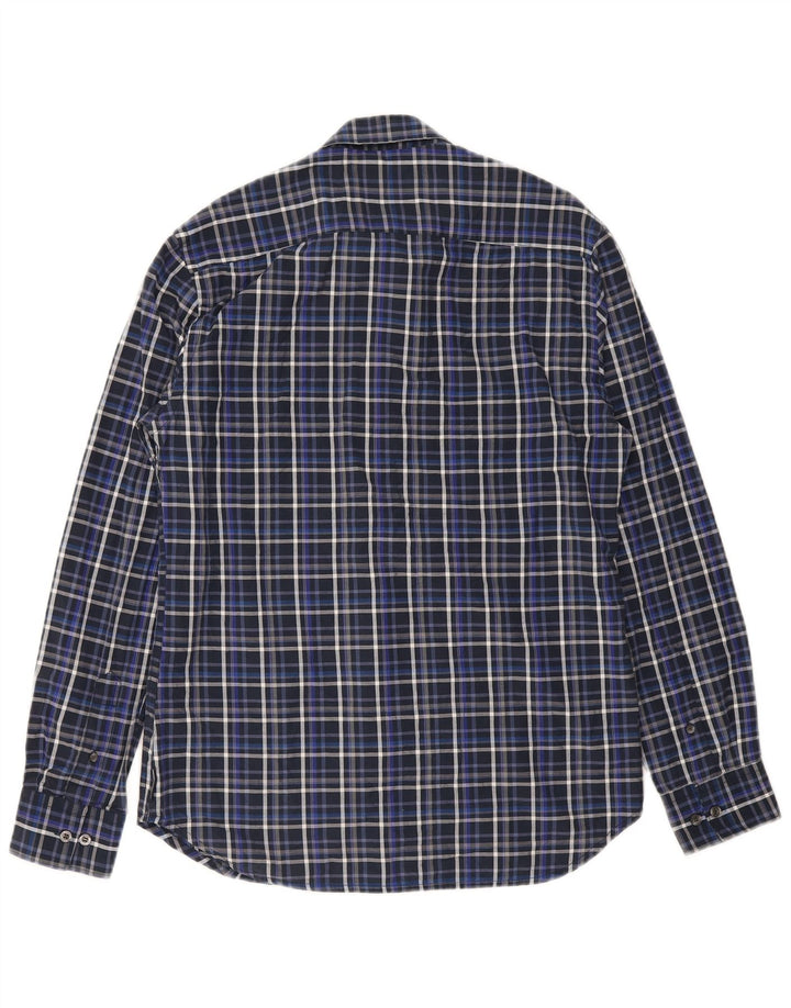 Camicia da uomo French Connection in cotone a quadri blu navy medio