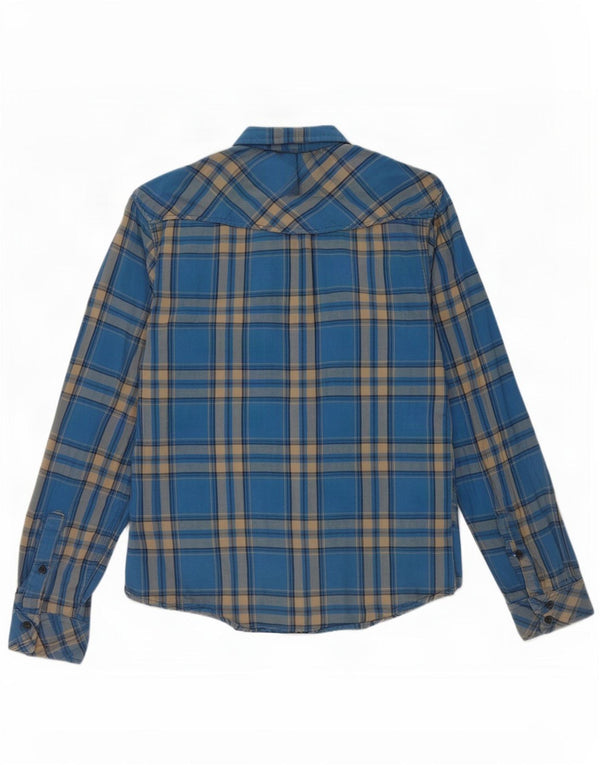 Camicia in flanella da donna Jack & Jones in cotone scozzese blu medio