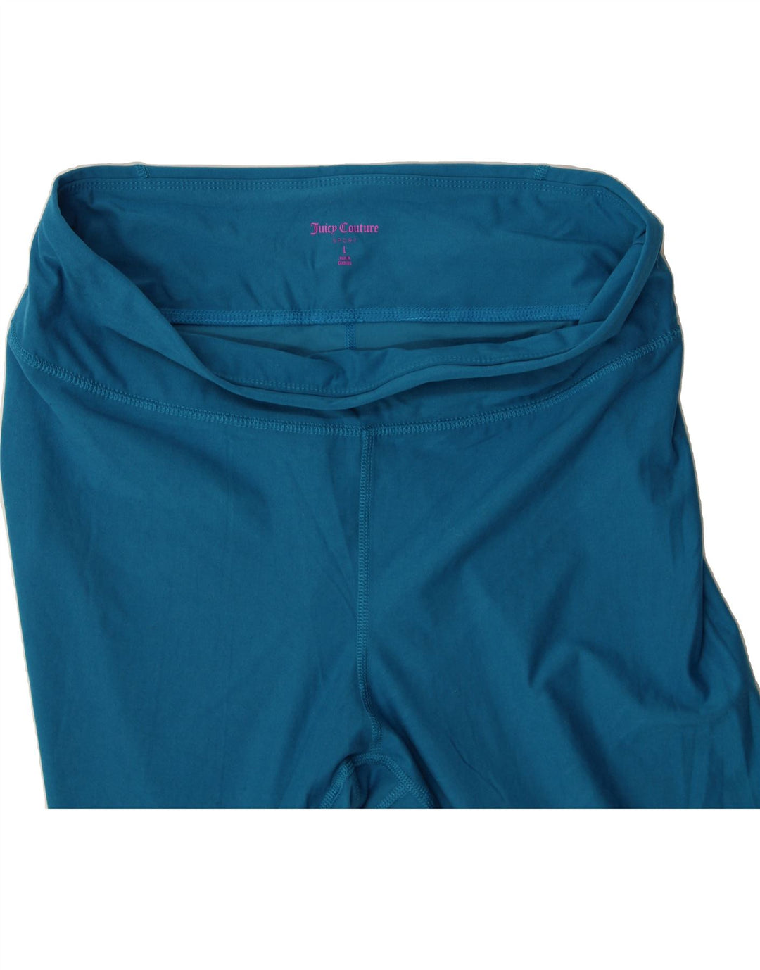 JUICY COUTURE Womens Crop Leggings UK 14 Large Blue Polyester Vintage Juicy Couture and Second-Hand Juicy Couture from Messina Hembry 