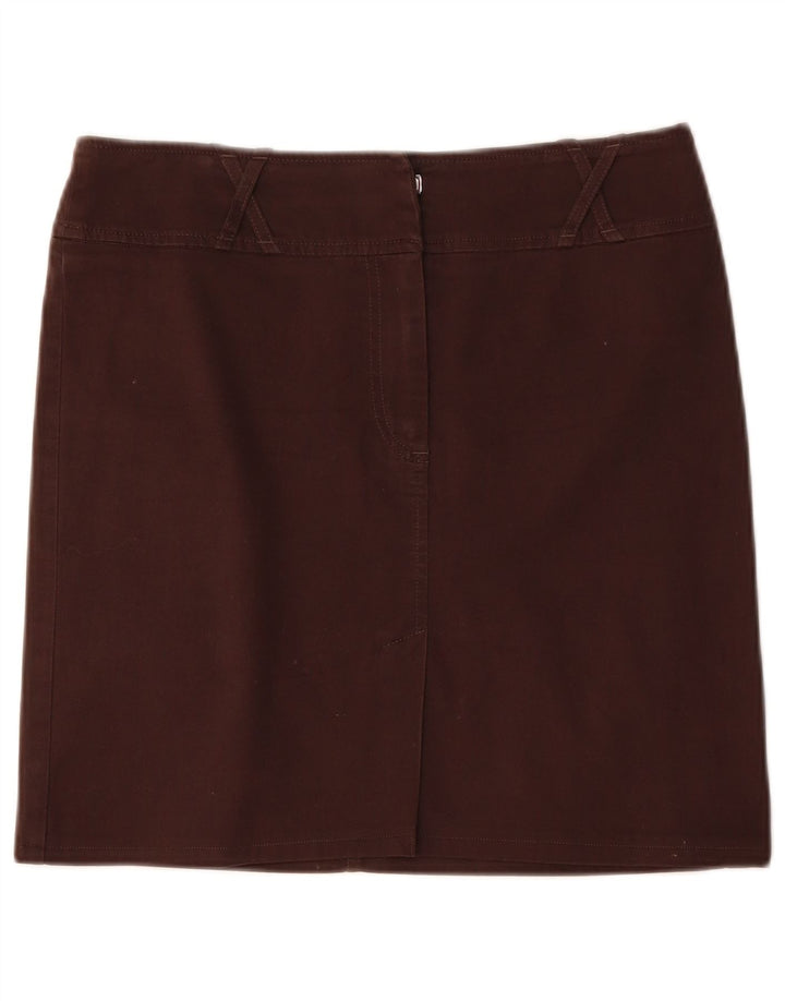 Minigonna vintage da donna IT 42 media W32 marrone