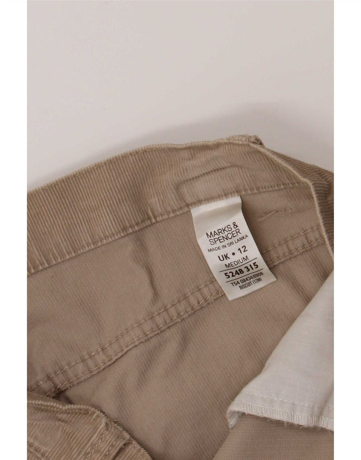 Pantaloni in velluto a coste bootcut da donna Marks & Spencer UK 12 Medium W32 L30 Beige