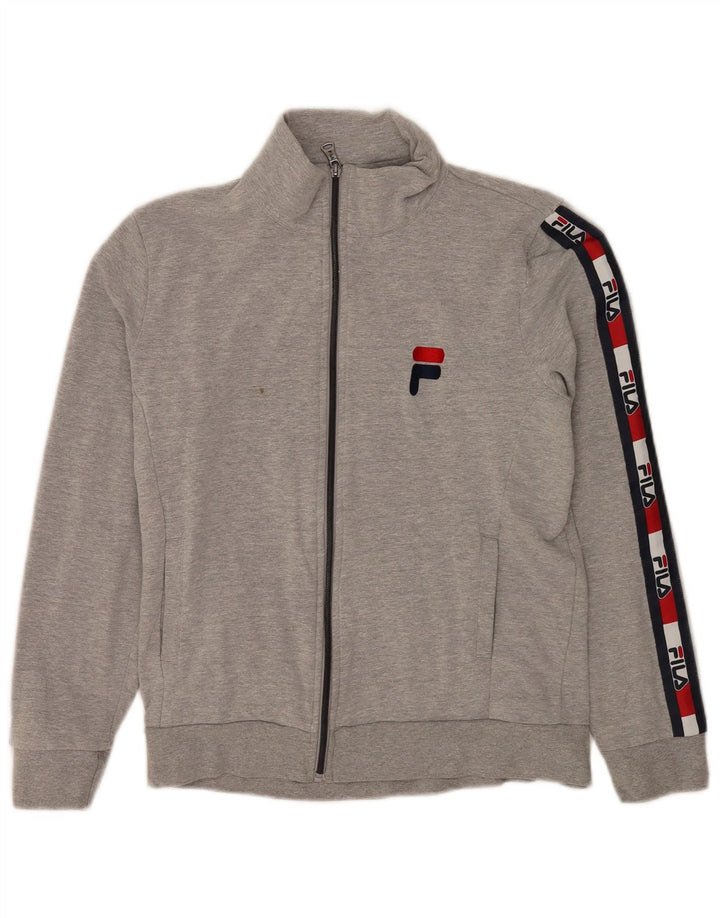 Giacca da ginnastica grafica da donna Fila UK 12 Colorblock grigio medio