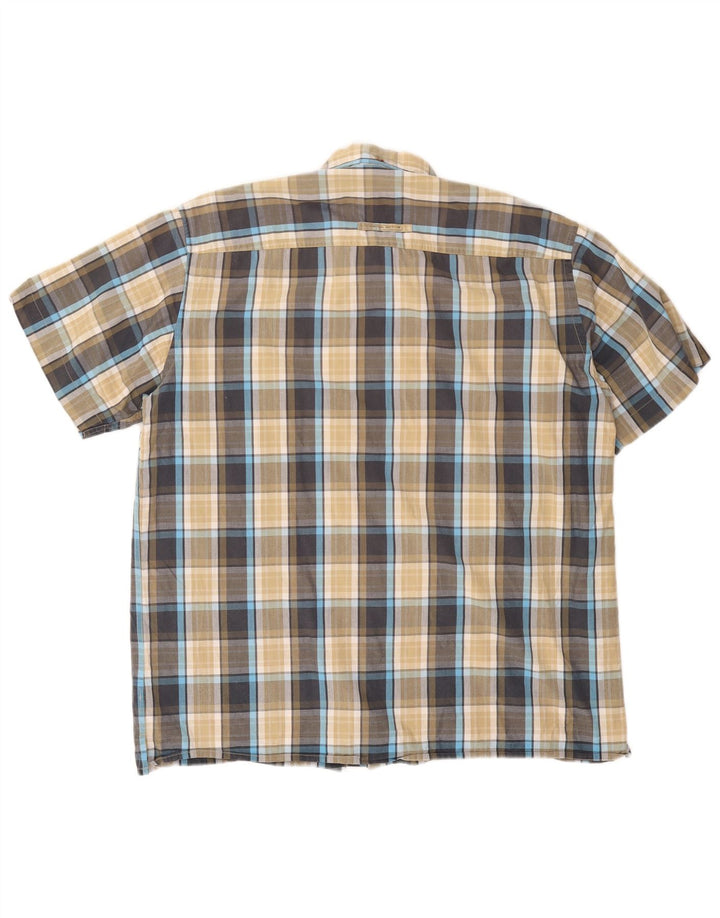 CAMEL ACTIVE Camicia a maniche corte da uomo in cotone a quadri multicolori grandi