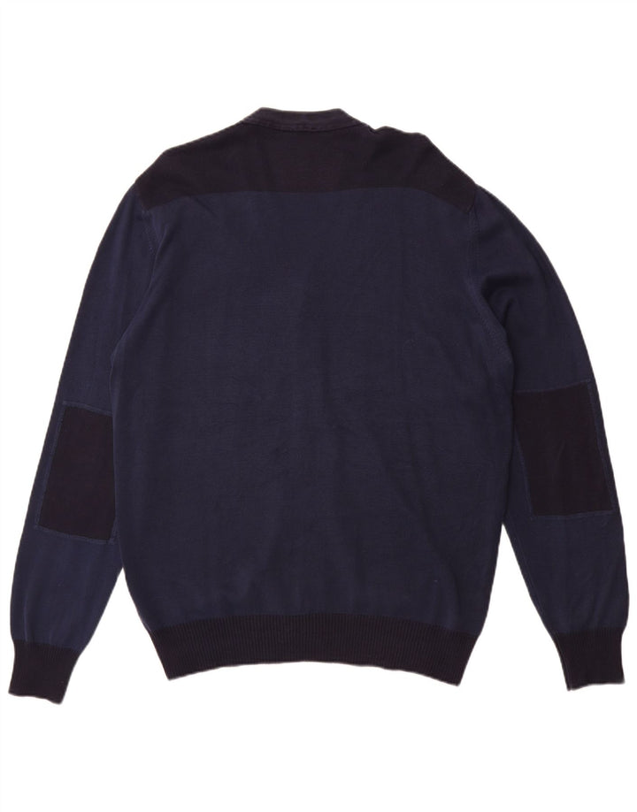 Maglione cardigan da uomo Avirex XL in cotone color block blu navy