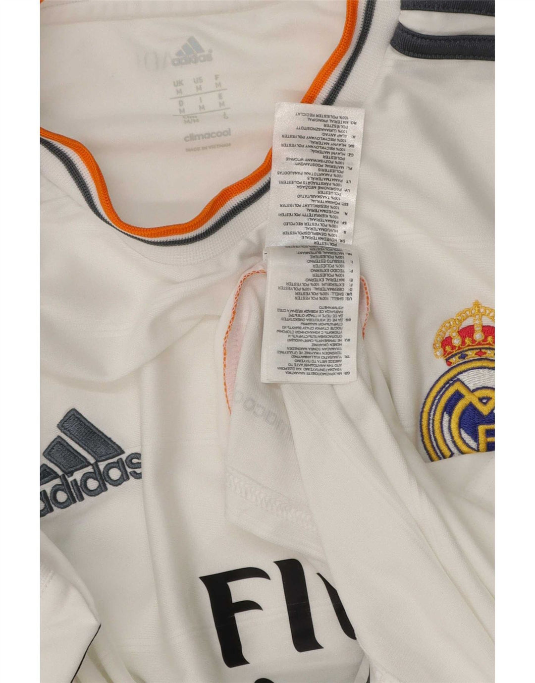 T-shirt grafica Adidas da uomo Real Madrid Top in poliestere bianco medio