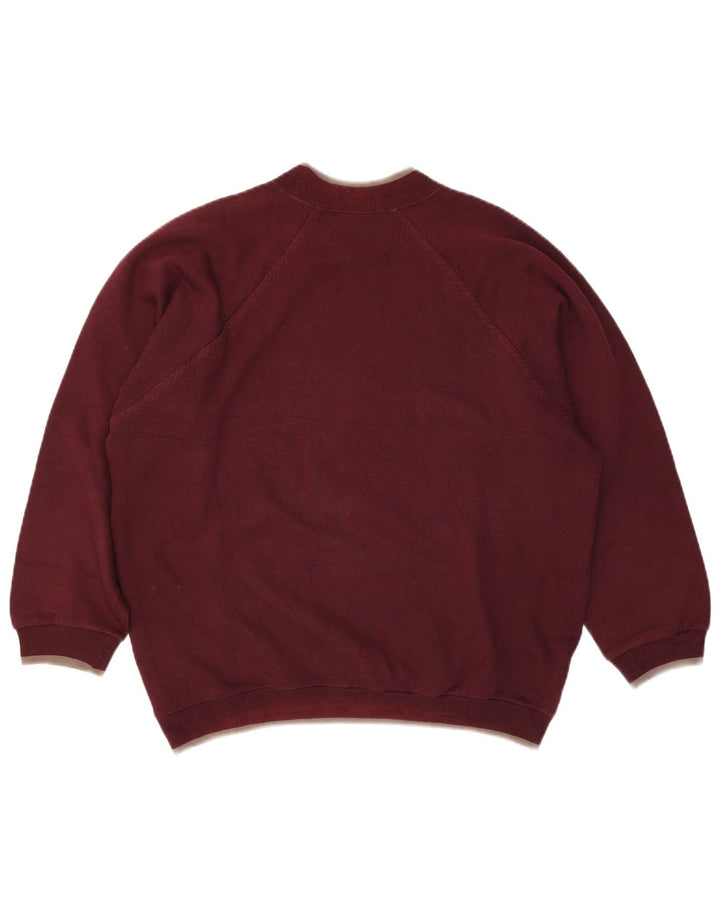 Felpa grafica da uomo vintage maglione grande in cotone bordeaux