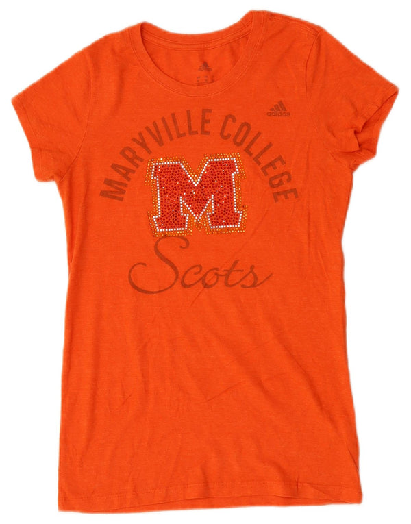 T-shirt grafica da donna ADIDAS Top UK 12 cotone arancione medio