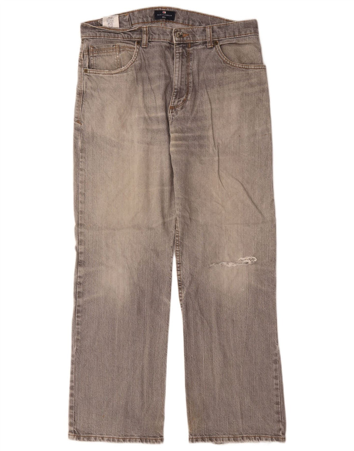 Jeans dritti Marks & Spencer da uomo blu Harbour W34 L29 cotone grigio