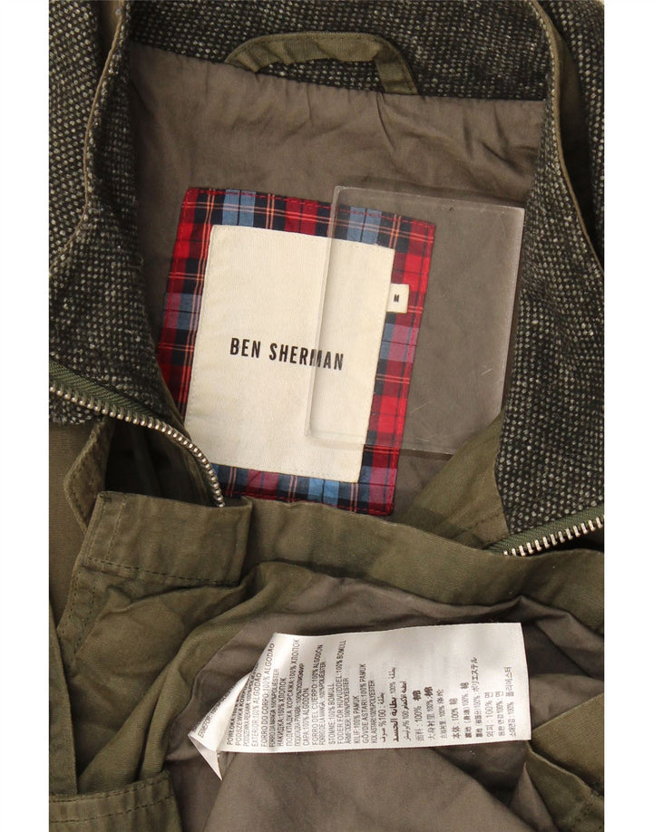 Giacca da uomo in cotone cerato Ben Sherman UK 38 Cotone kaki medio