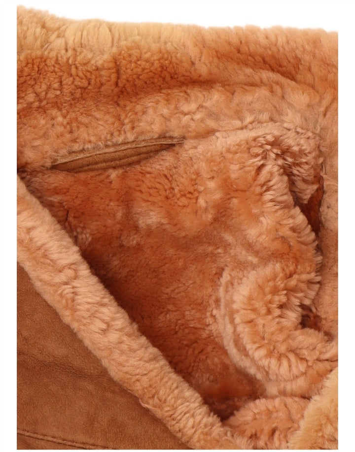 Giubbotto in montone da uomo VINTAGE UK 40 grande marrone