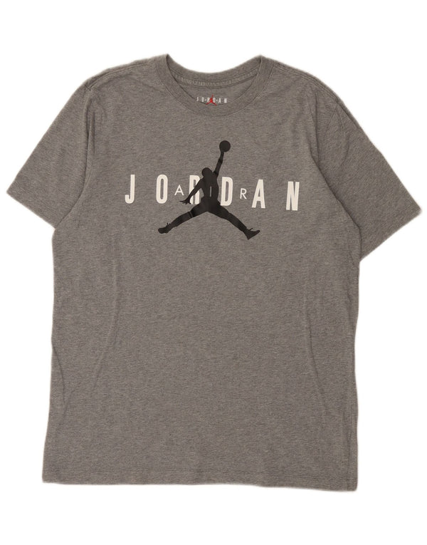 T-shirt grafica da uomo Jordan Top in cotone chiazzato grigio medio