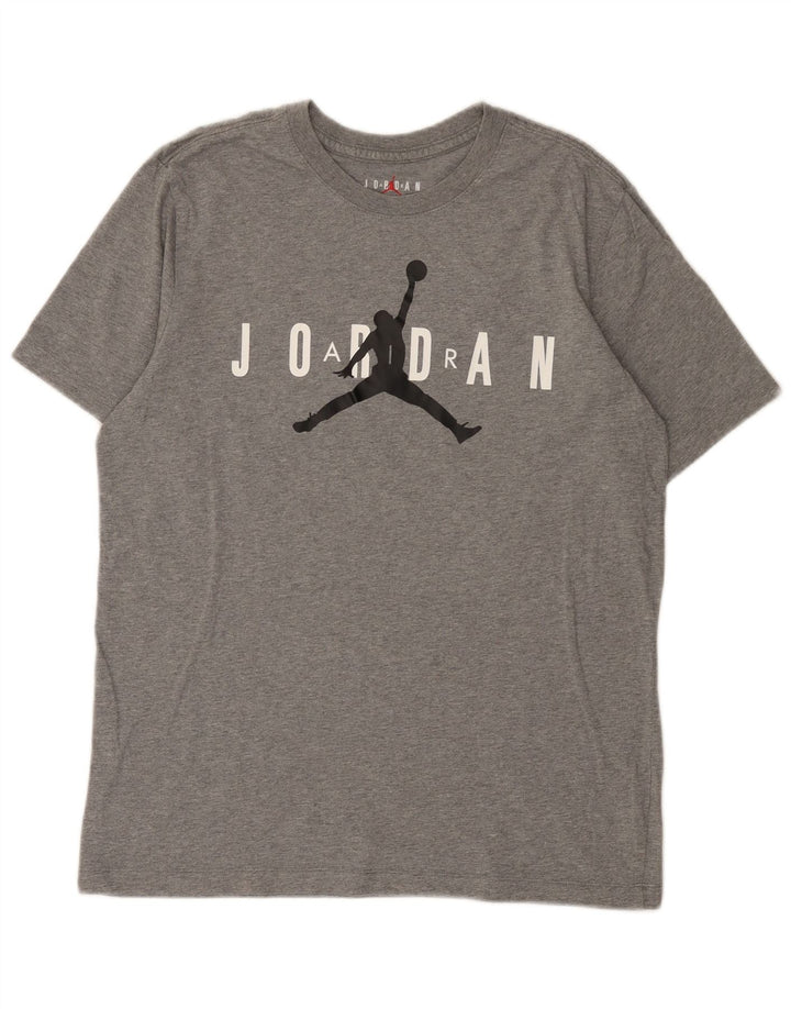 T-shirt grafica da uomo Jordan Top in cotone chiazzato grigio medio