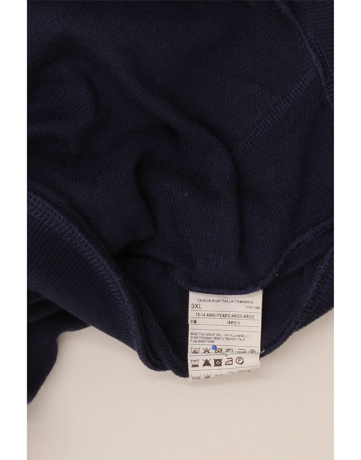 BENETTON Boys Graphic Tracksuit Top Jacket 13-14 Years 3XL Navy Blue Vintage Benetton and Second-Hand Benetton from Messina Hembry 