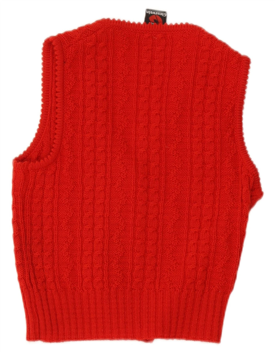 Giesswein Maglione cardigan senza maniche corto da donna EU 40 lana rossa media