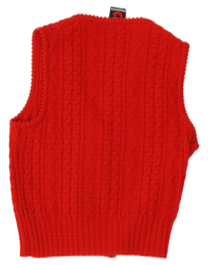 Giesswein Maglione cardigan senza maniche corto da donna EU 40 lana rossa media