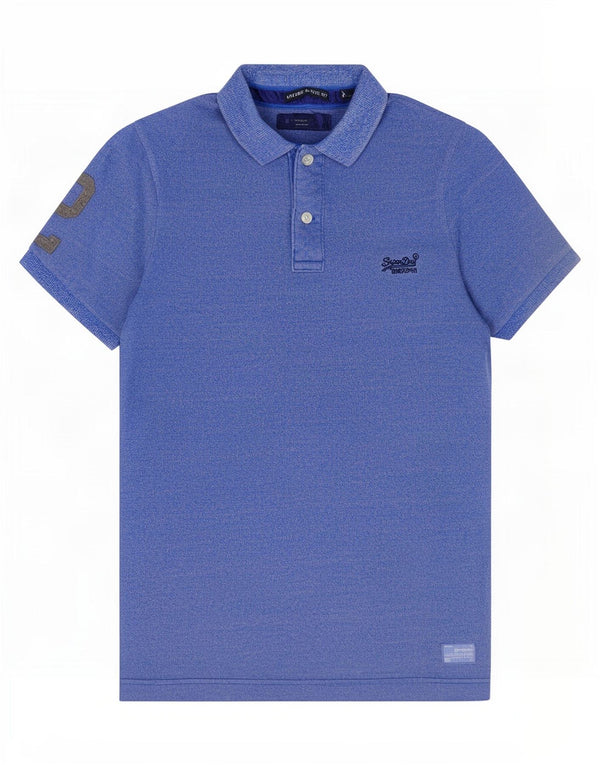 Polo da rugby grafica da uomo Superdry XL blu chiazzata