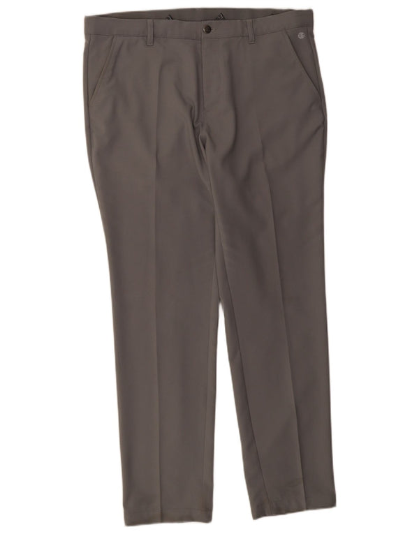 Pantaloni chino slim da uomo Adidas W36 L32 poliestere grigio