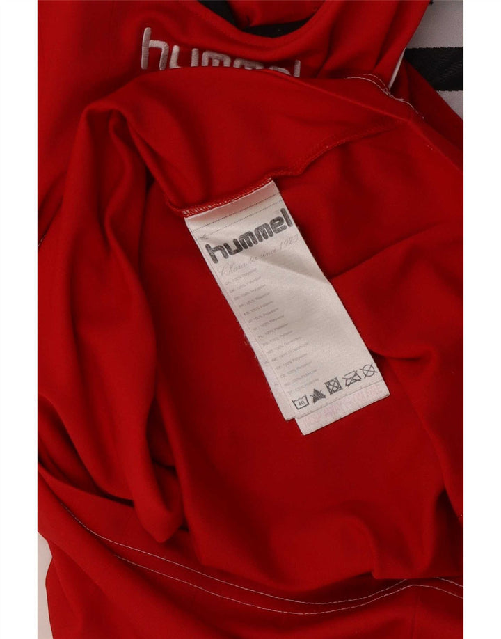 T-shirt grafica da uomo Hummel Top piccolo in poliestere color block rosso