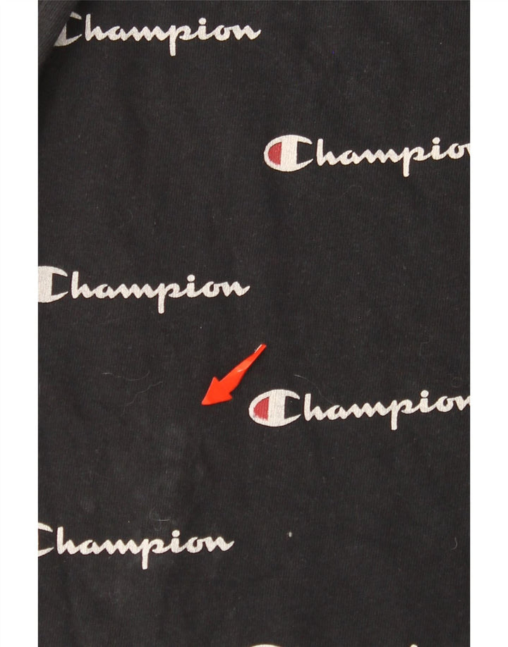 T-shirt grafica da uomo con trama inversa CHAMPION Top XL Nera