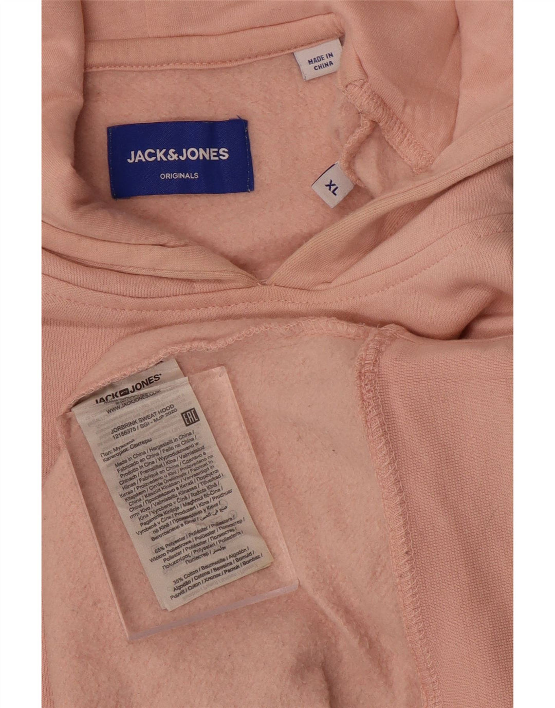 Maglione con cappuccio da uomo Jack & Jones XL rosa poliestere