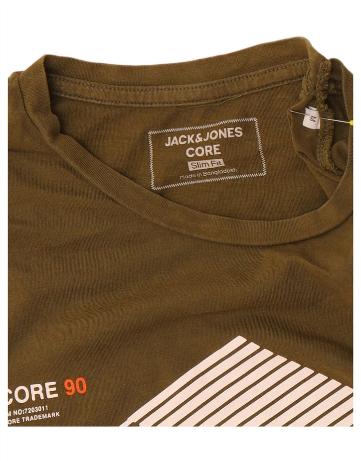 T-shirt grafica da uomo slim fit Jack & Jones, media, kaki