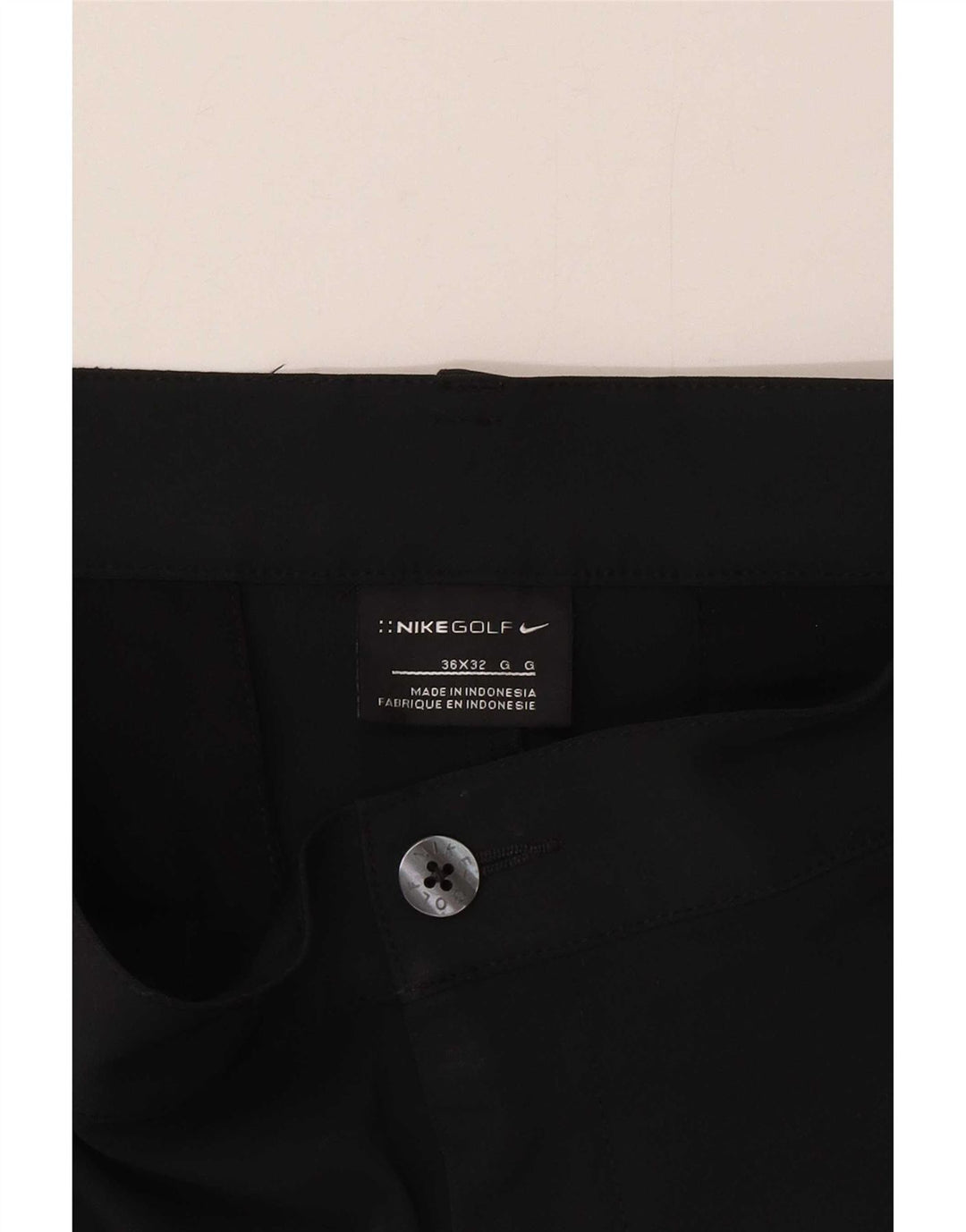 Pantaloni chino dritti da golf da uomo Nike W36 L32 poliestere nero