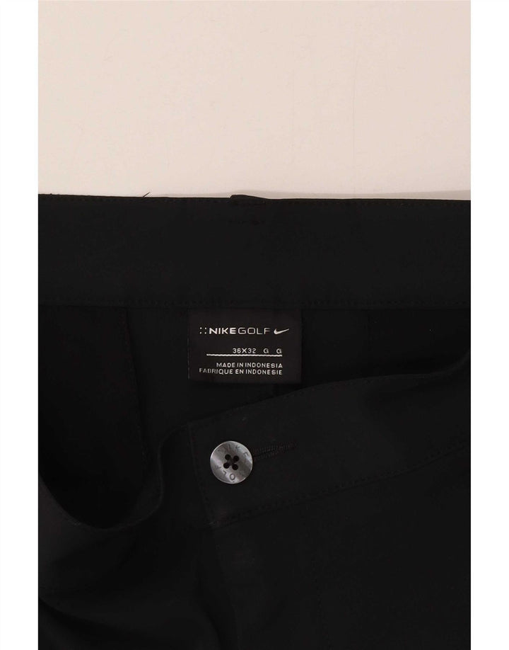 Pantaloni chino dritti da golf da uomo Nike W36 L32 poliestere nero