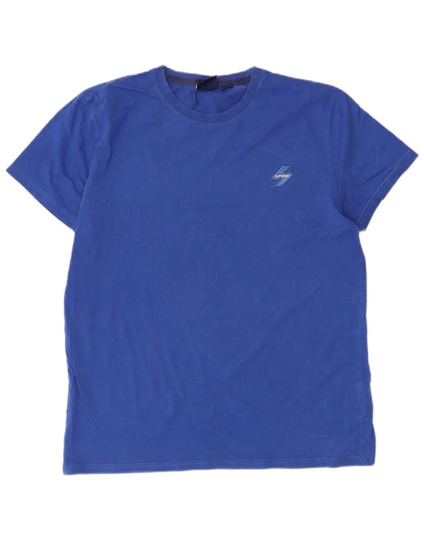 T-shirt da uomo Superdry Top Large in cotone blu