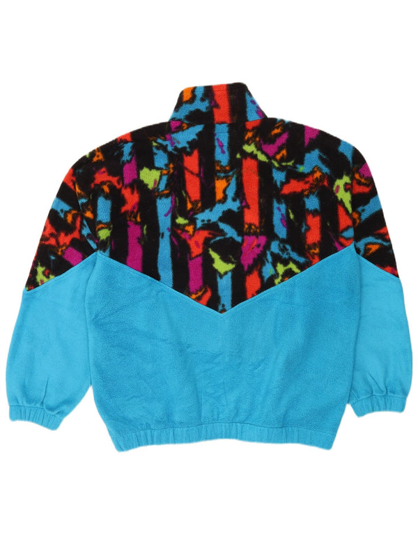 Giacca in pile da uomo Malden UK 40 Large Blu geometrico in poliestere retrò