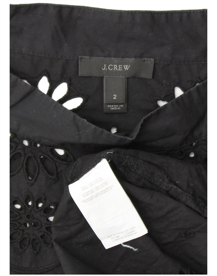 J. CREW Camicetta a maniche lunghe da donna Top US 2 XS Cotone floreale nero