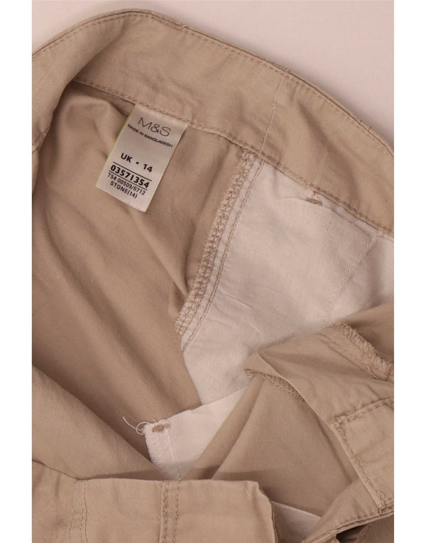 Pantaloni chino dritti da donna Marks & Spencer UK 14 Large W36 L29 Beige