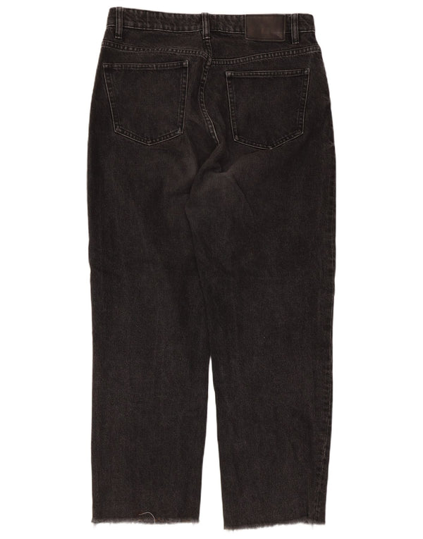 Jeans dritti corti da donna Zara EU 42 Large W32 L25 cotone nero