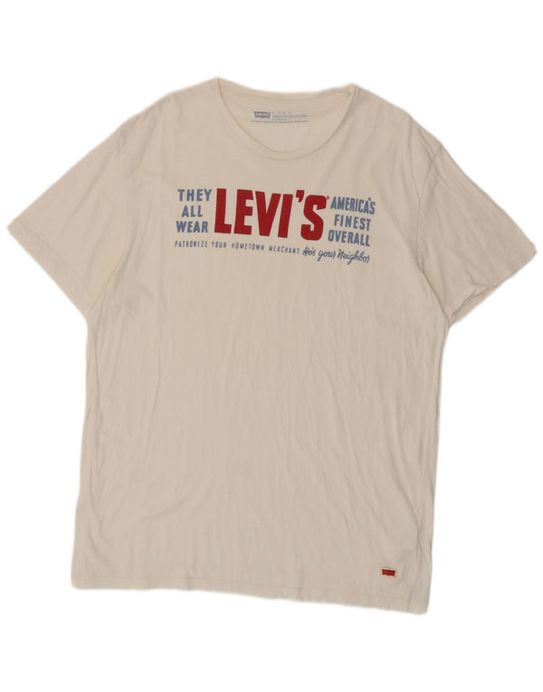 T-shirt grafica da uomo con vestibilità standard Levi's Top XL in cotone bianco