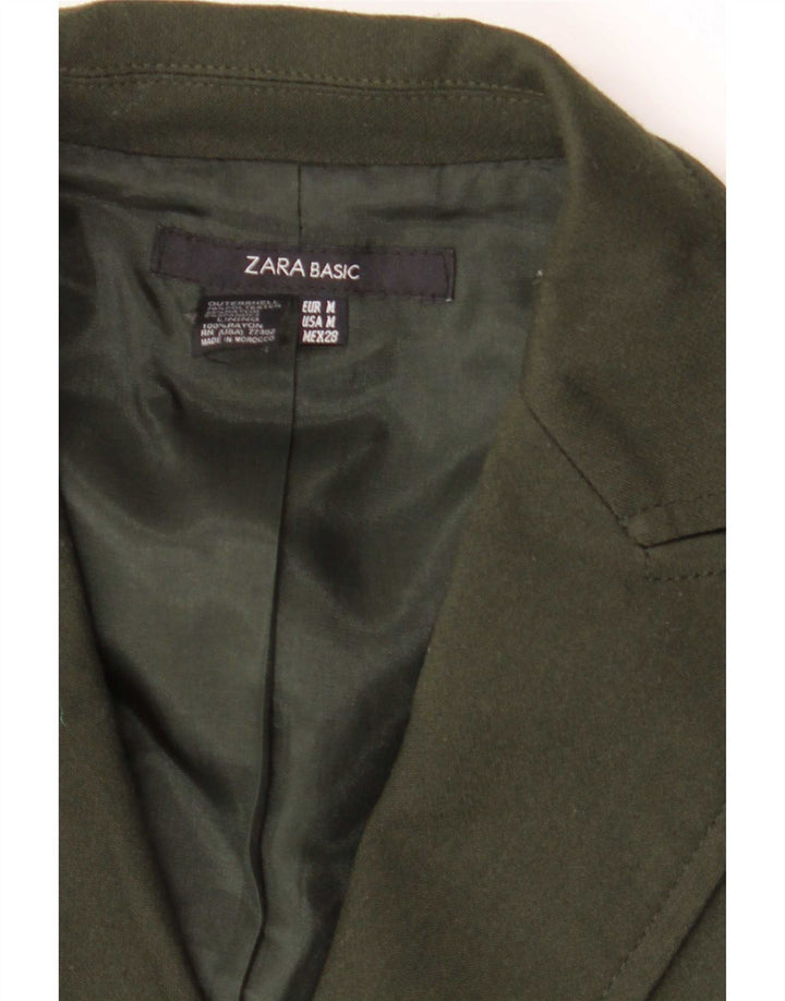 Giacca blazer a 2 bottoni da donna Zara UK 12 poliestere kaki medio