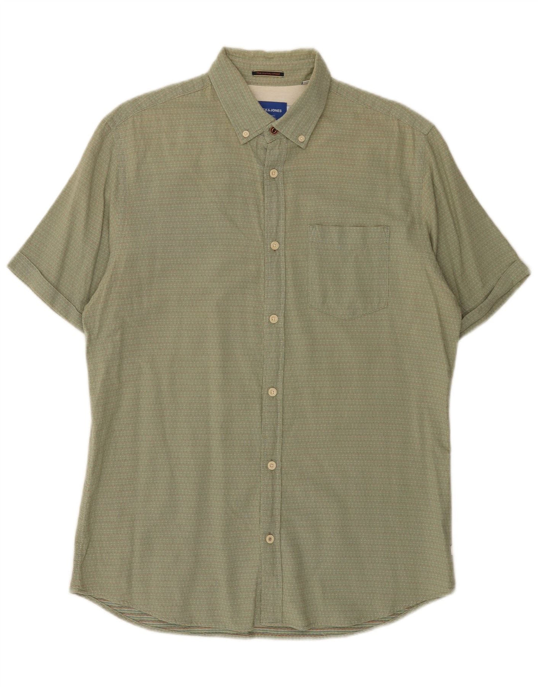 Camicia a maniche corte da uomo Jack & Jones verde medio maculato