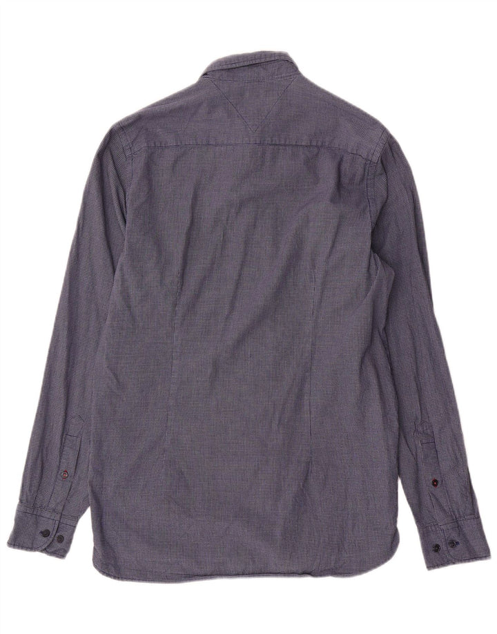 Camicia slim fit da uomo Tommy Hilfiger a quadri blu navy medio