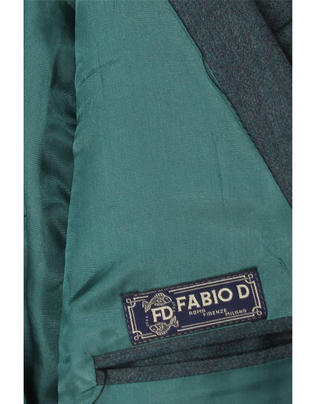 ANGELICO Abito da uomo doppio petto in 2 pezzi IT 50 Large W34 L30 Verde