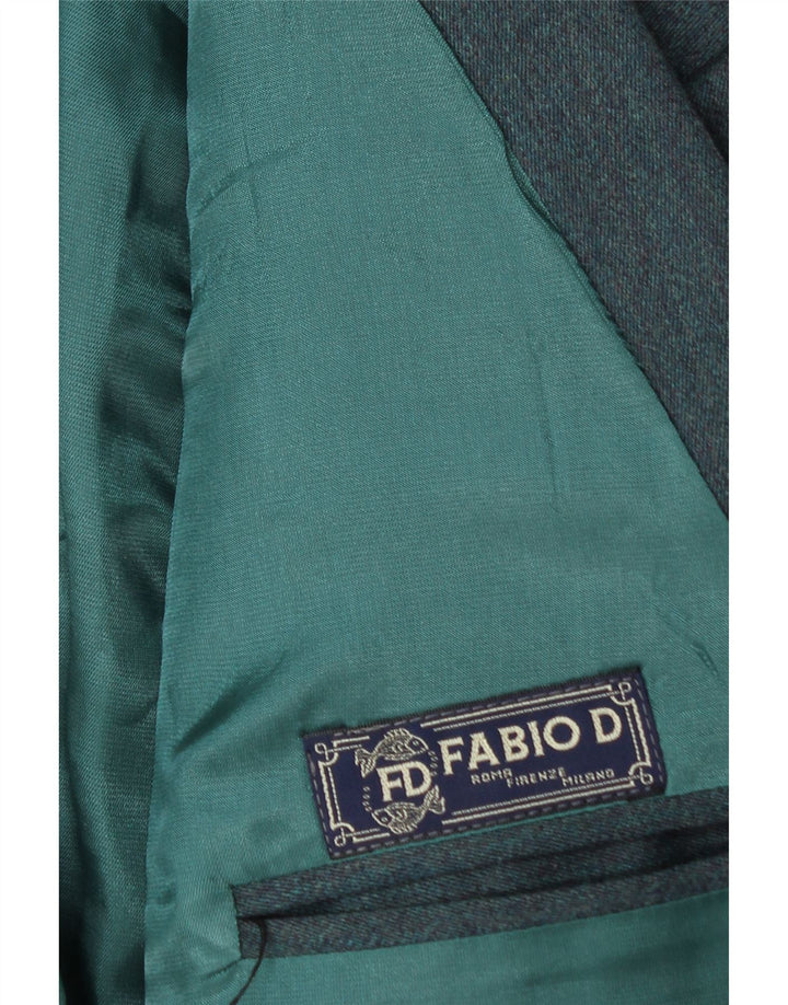 ANGELICO Abito da uomo doppio petto in 2 pezzi IT 50 Large W34 L30 Verde