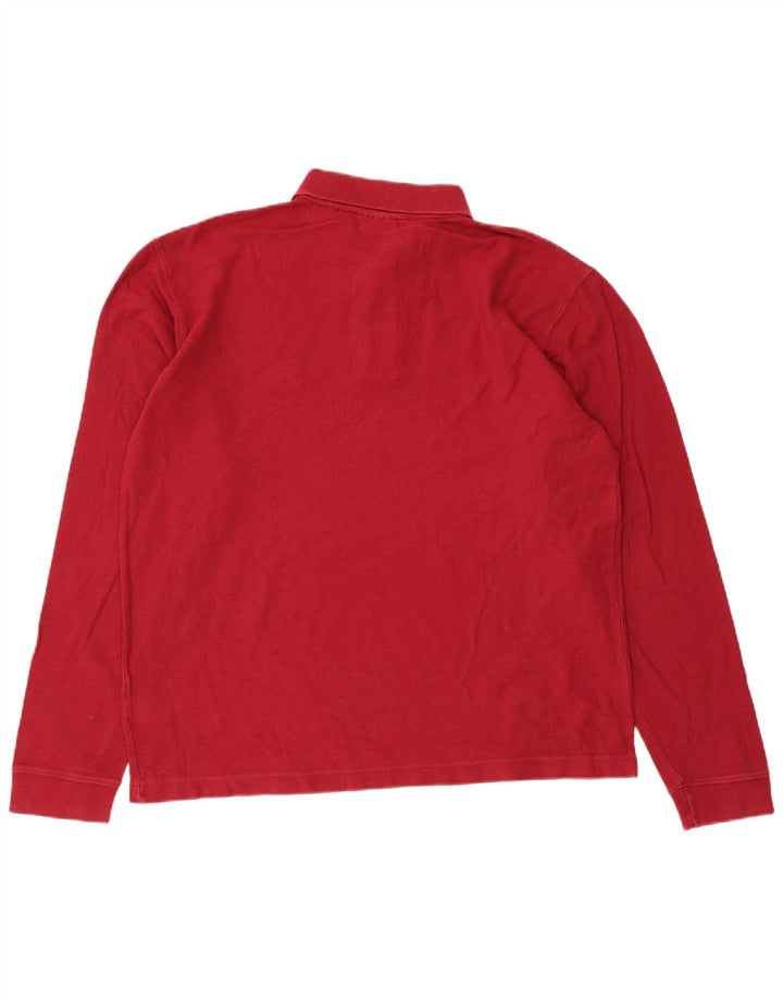 Polo da uomo a maniche lunghe Fila Large rossa
