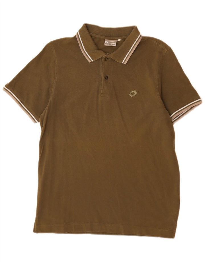 Polo da uomo Lotto Small in cotone kaki