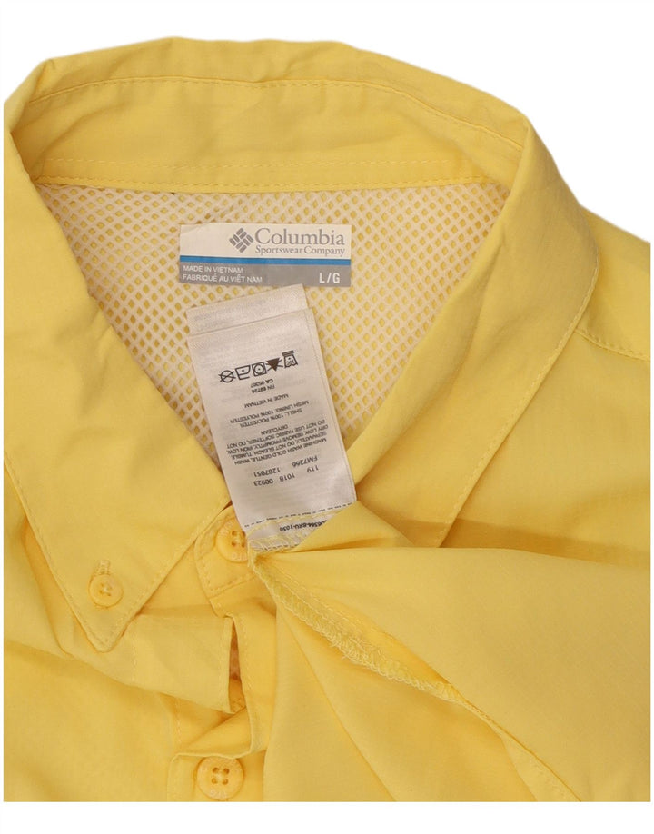Camicia a maniche corte Columbia Omni-Shade da uomo, grande, in poliestere giallo
