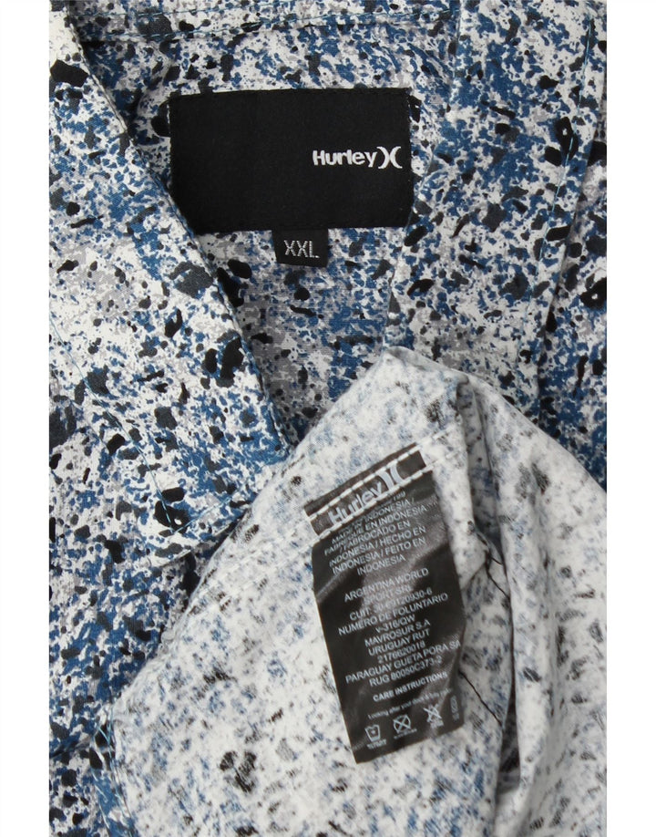 Camicia a maniche corte da uomo Hurley 2XL Blu screziata