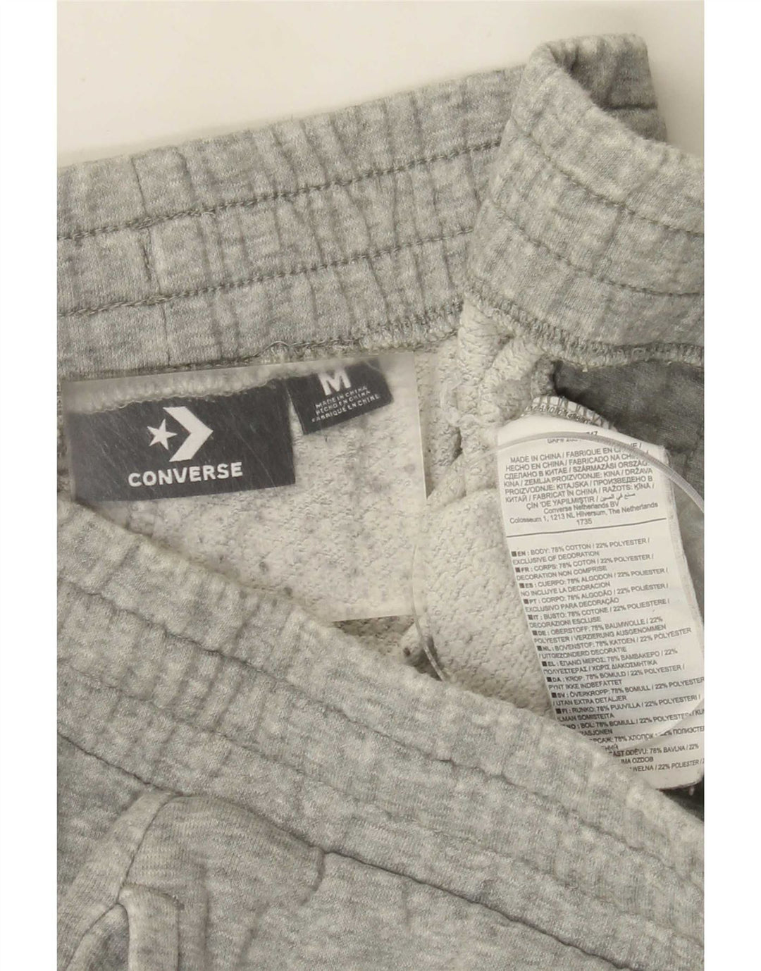 Pantaloncini sportivi da uomo Converse in cotone chiazzato grigio medio